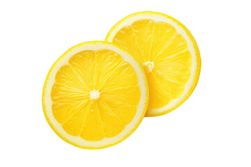 Citrus Symphony: Two Halves of a Lemon. White or PNG Transparent Background.