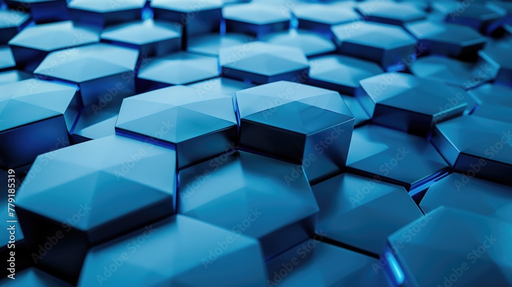 Poster a bunch of blue cubes stacked together. suitable for various design projects