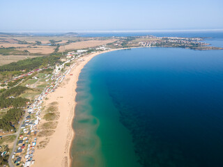 Aerial view of Gradina Beach near town of Sozopol, Bulgaria