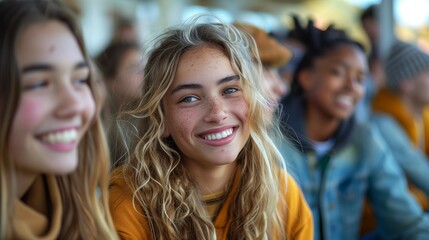 Obraz premium Teenagers Embracing Imperfections, generative ai