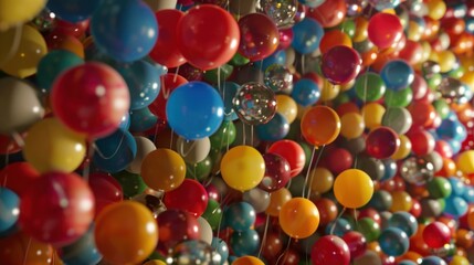 Fototapeta na wymiar Colorful balloons close-up on the background