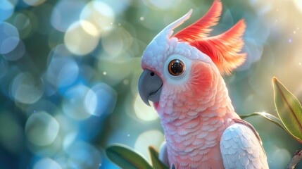 Colorful parrot with unique hairstyle, perfect for tropical designs - Powered by Adobe