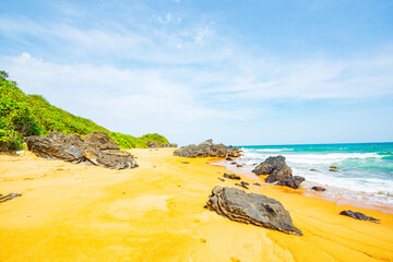 Summer quiet beach at Yanzi Cave, Qinwan, Wanning Mountain, Hainan, China