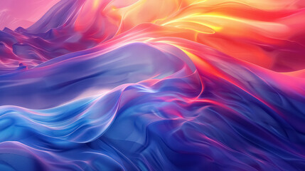 vibrant flowing colors abstract digital art background - obrazy, fototapety, plakaty
