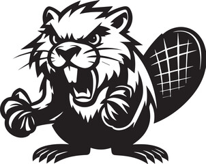 Angry Beaver Silhouette Design