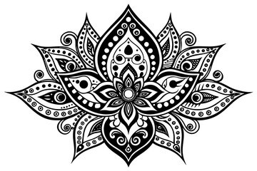 mehndi design silhouette vector illustration