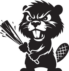 Angry Beaver Silhouette Design