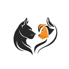 cat and dog logo illustration 