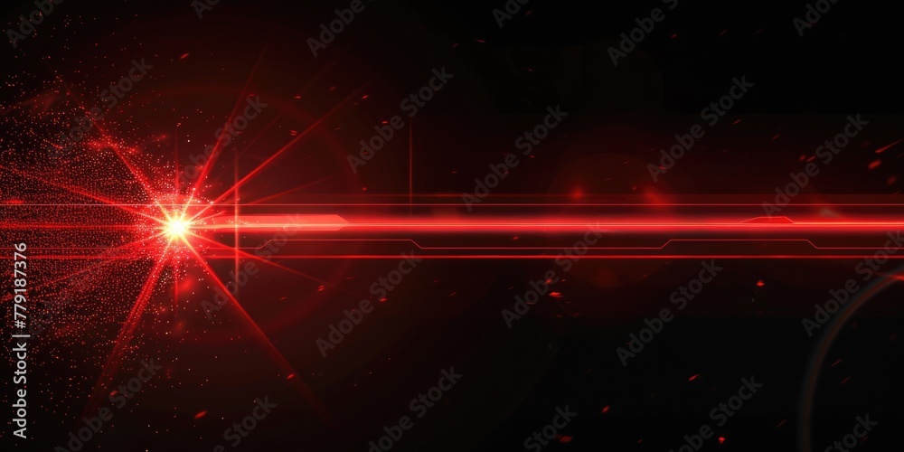 Poster a striking red light shining on a dark black background. suitable for various design projects