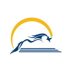 Obraz premium horse and sunset logo.eps