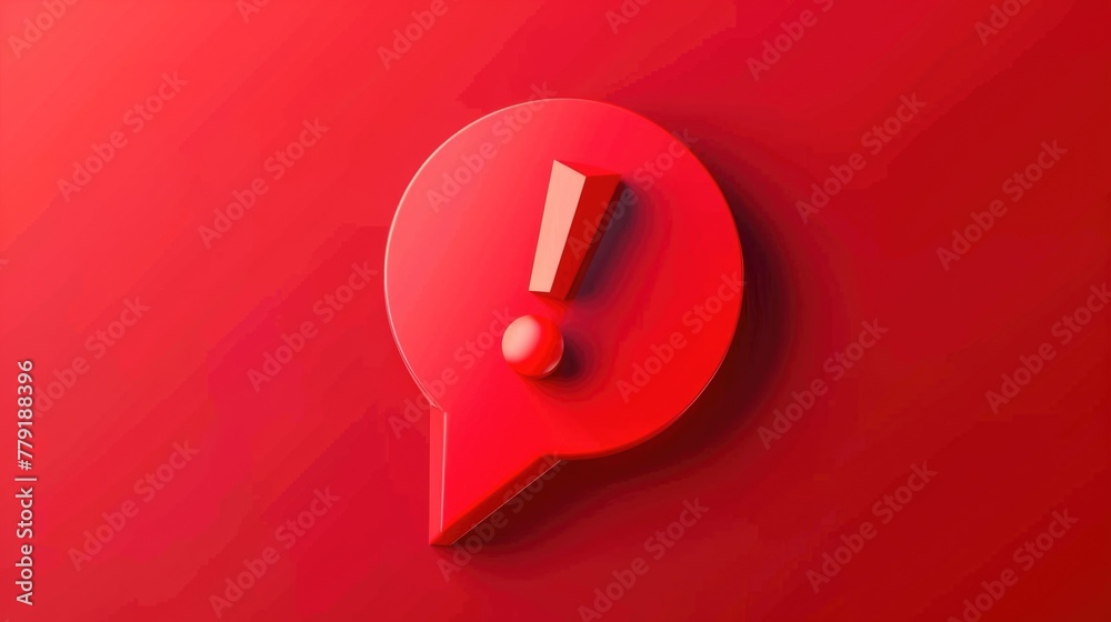Aufkleber A red speech bubble with a question mark symbol