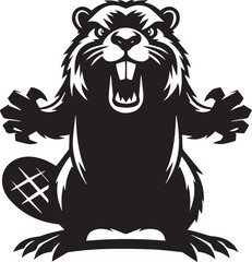 Angry Beaver Silhouette  Design 