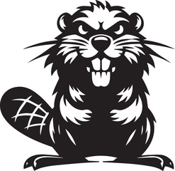 Obraz premium Angry Beaver Silhouette Design 
