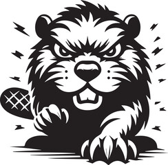 Angry Beaver Silhouette Design  © SKShagor
