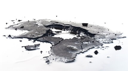 A black and white photo of a puddle of water. Suitable for nature or abstract design projects.
