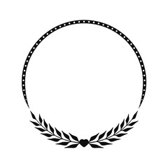 Circle leaf frame border vector design