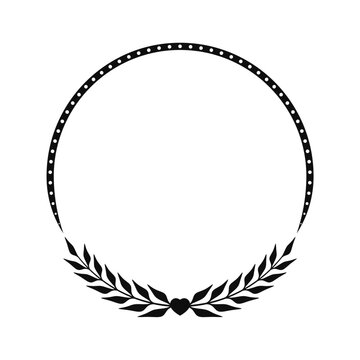 Circle leaf frame border vector design
