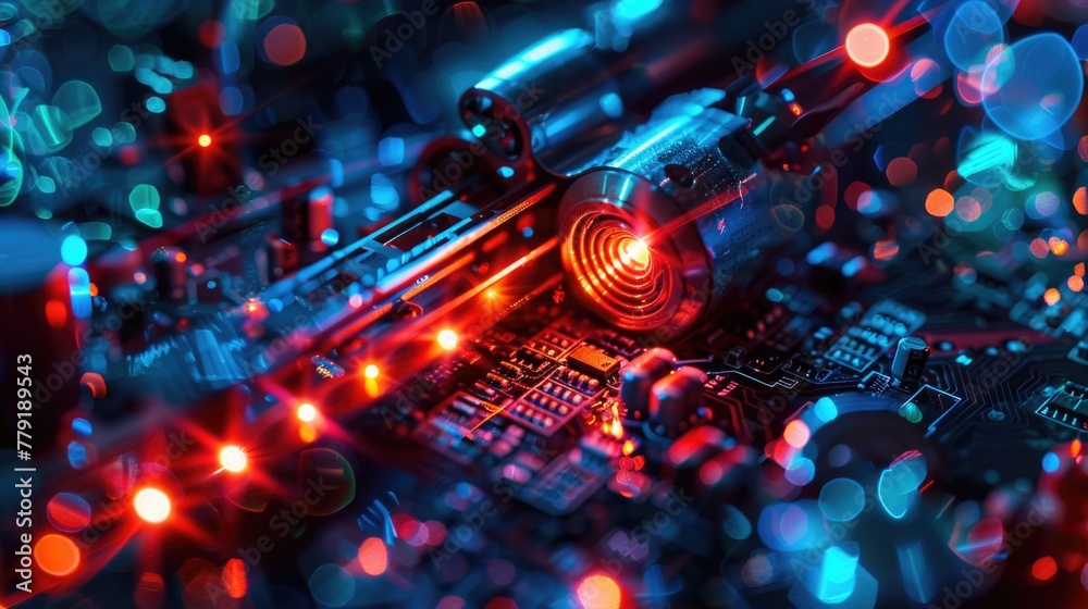 Aufkleber detailed close up of a computer motherboard. perfect for technology and electronics concepts