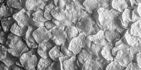 Black and white photo of potato chips, suitable for food blogs