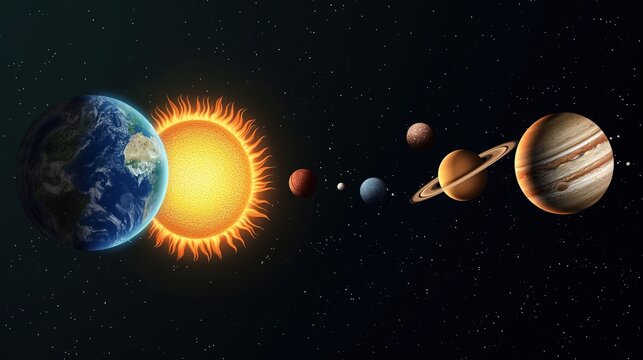 Solar system and planets in space. Elements of this image furnished by NASA.