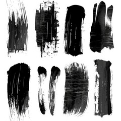 Abstract black paint strokes on white background. Suitable for artistic projects