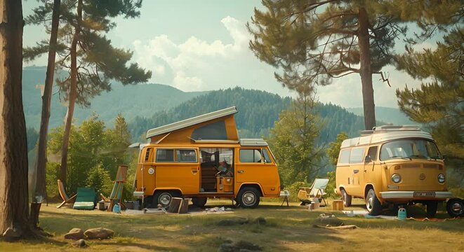 camping center for camping vans in nature