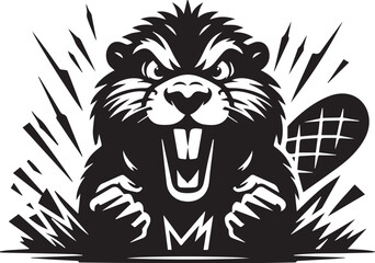 Angry Beaver Silhouette Design © SKShagor