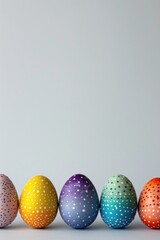 A simple, yet charming design with a row of colorful Easter eggs at the bottom