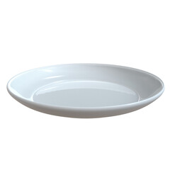 white ceramic round plate for restaurant food table 3d render illustration