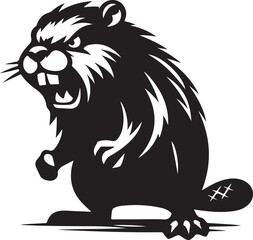 Angry Beaver Silhouette  Design 