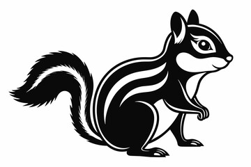 chipmunk-silhouette-vector illustration-whit-background 