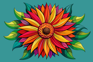colorful-sunflower-on-transparent-background