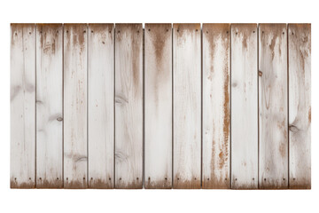 Weathered Memories: A Vintage Wooden Fence With Peeling Paint. White or PNG Transparent Background.