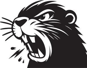 Angry Beaver Silhouette  Design 