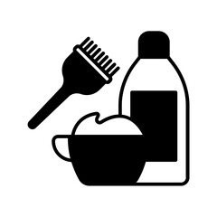 hair coloring icon. black fill icon