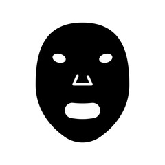 face mask icon. black fill icon