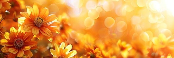 Abstract beautiful minimalistic background with yellow flowers
