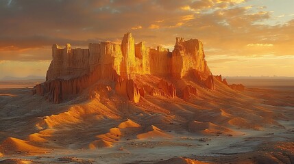 Sunset Shadows on Desert Rock, generative ai - obrazy, fototapety, plakaty
