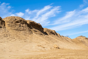 Fototapeta na wymiar dunes of yellow sand against the sky