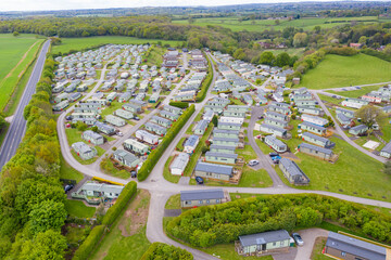 Aerial photo of the Lido Leisure Park caravan park located in in the village of Knaresborough in...