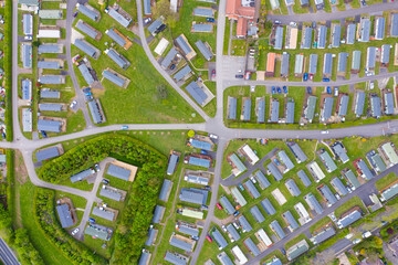Aerial photo of the Lido Leisure Park caravan park located in in the village of Knaresborough in...
