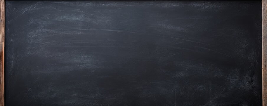 Black blackboard or chalkboard background with texture of chalk school education board concept, dark wall backdrop or learning concept with copy space blank for design photo text or product 