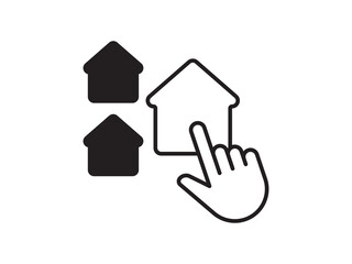 Fototapeta na wymiar Icon a house representation, isolated against a clean background. This simple vector symbol evokes a sense of warmth and security, embodying the concept of home.