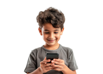 Middle Eastern Boy with Smartphone