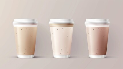 plastic cups.  Mock Up. Vector template