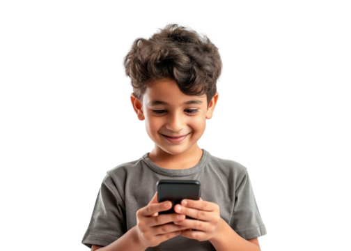 Middle Eastern Boy with Smartphone