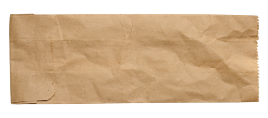 Brown kraft paper bag for packaging products in stores on an isolated background