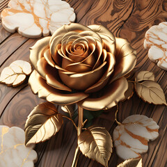 Marble and Wooden Backgrounds Adorned with Roses and Bunch Flowers