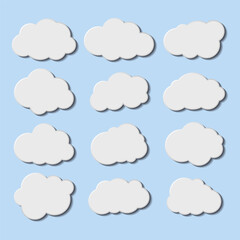 cartoon clouds in a flat style1