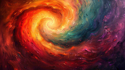 Spiraling vortexes of color expanding and contracting across the canvas, their movements hypnotic and mesmerizing.